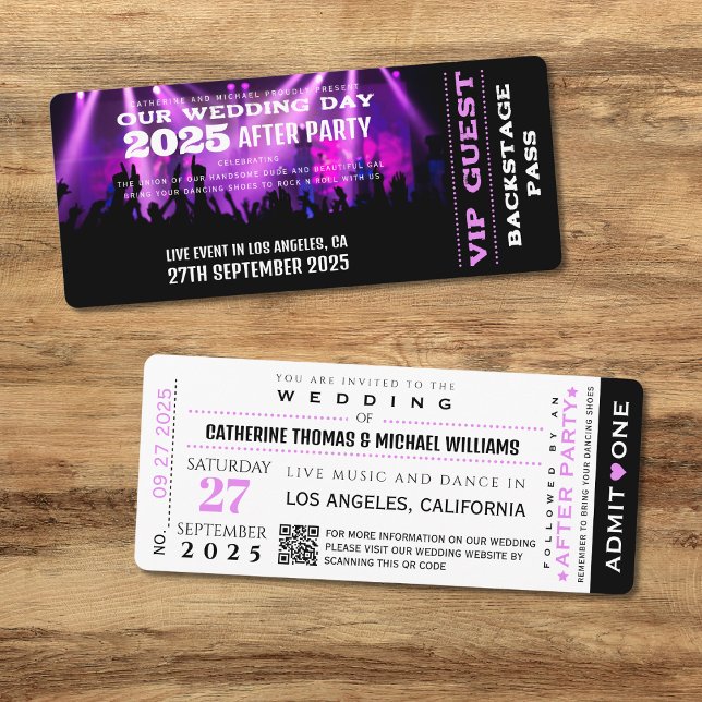 Music Concert VIP Ticket with QR Code Save The Date (Creator Uploaded)