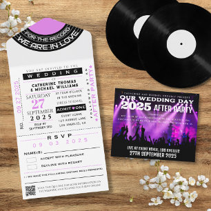 Music Concert VIP Ticket With RSVP Wedding All In One Invitation