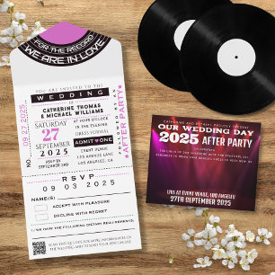 Music Concert VIP Ticket With RSVP Wedding All In One Invitation