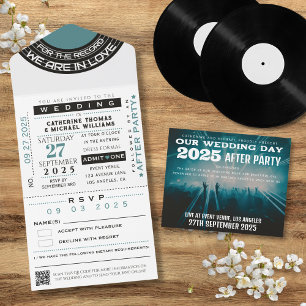 Music Concert VIP Ticket With RSVP Wedding All In One Invitation