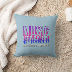 Music Connects People Throw Pillow