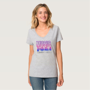 Music Connects People Women V-Neck T-Shirt