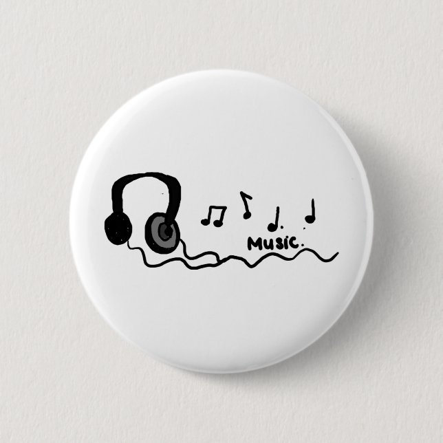 Music Cool Design! 6 Cm Round Badge (Front)