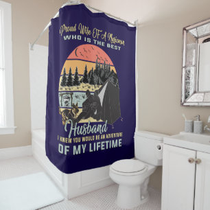 Music couple camping For celebrating valentine's Shower Curtain