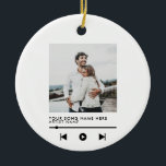 Music Couple Love Song Christmas Ceramic Tree Decoration<br><div class="desc">Custom Picture Music Couple Love Song Christmas Ornament. Personalised couple photo song plaque design.</div>