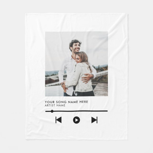 Music Couple Love Song Fleece Blanket (Front)