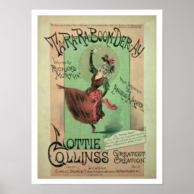 Music Cover for Ta-Ra-Ra-Boom-Der-Ay, published by Poster (Front)