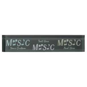 MUSIC custom desk nameplate