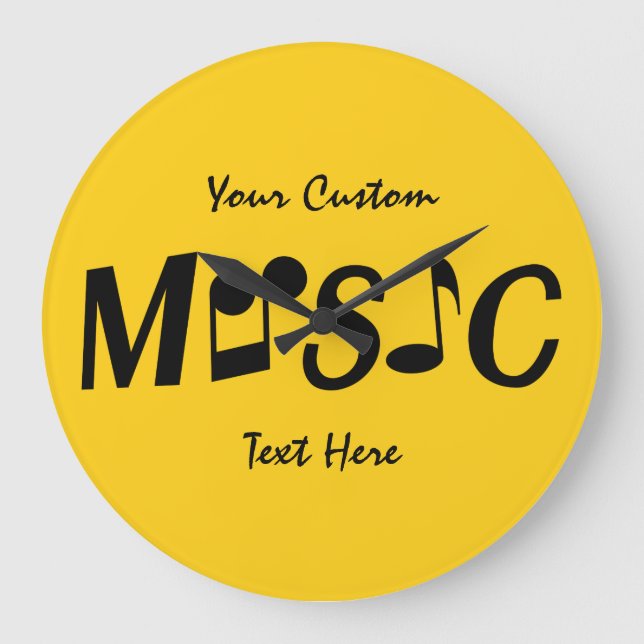 MUSIC custom text & colour wall clock (Front)
