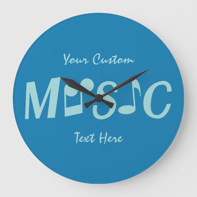MUSIC custom text & colour wall clock (Front)