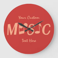 MUSIC custom text & colour wall clock