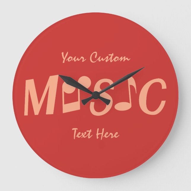 MUSIC custom text & colour wall clock (Front)