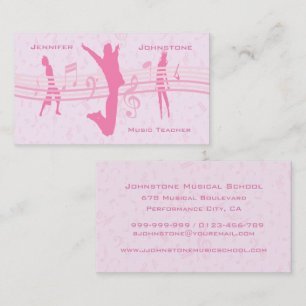 Music Dance and Drama Pink Advertising Business Card