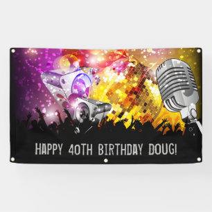 Music Dance Party Personalised Birthday Banner