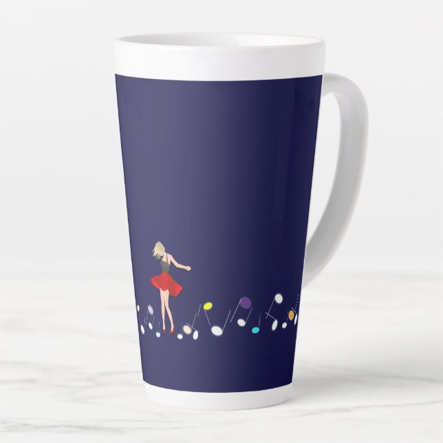 music, dance, romantic latte mug (Right Angle)
