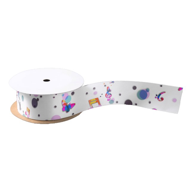 Music Dancing Satin Ribbon (Spool)