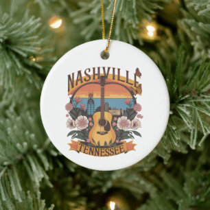Music design for Nashville Tennessee Ceramic Tree Decoration