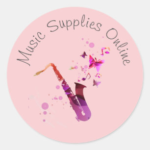Music design Gift business branding Classic Round Sticker