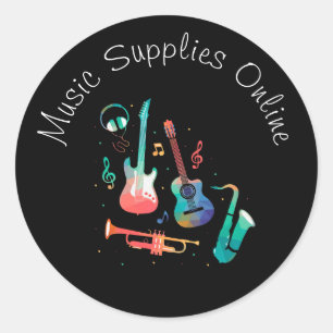 Music design Gift business branding Classic Round Sticker