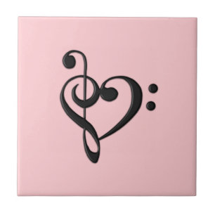 Music Design Heart Tile