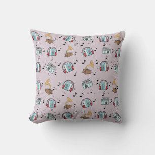 Music Devices Pattern Cushion