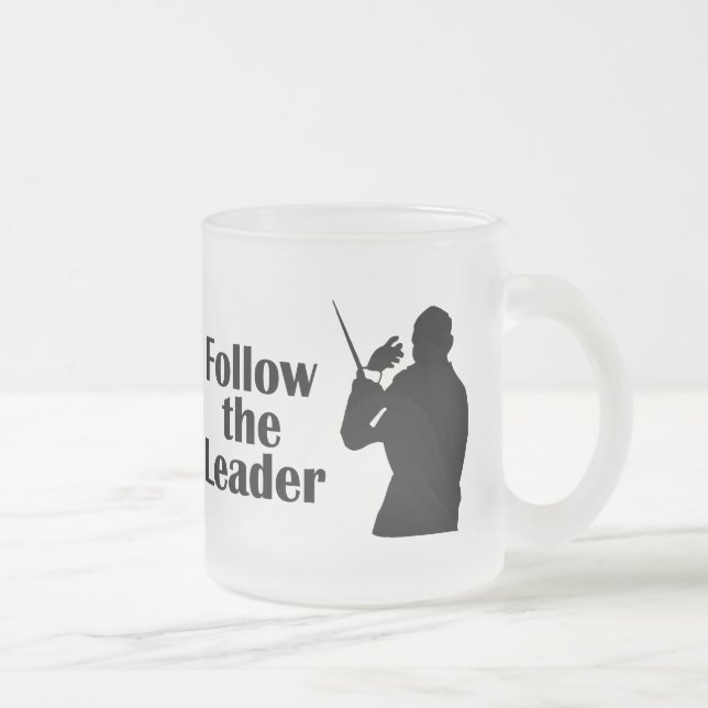 Music Director Follow The Leader Frosted Glass Coffee Mug (Right)