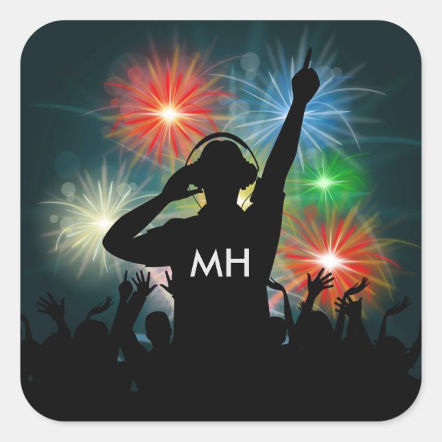 Music DJ custom monogram stickers (Front)