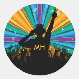 Music DJ custom monogram stickers