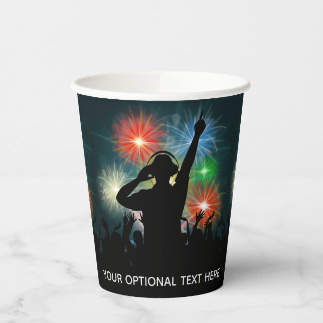 Music DJ custom text Paper Cups (Left)
