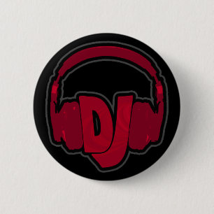 music DJ headphone 6 Cm Round Badge
