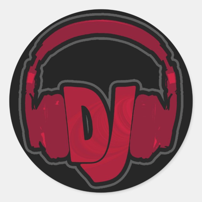 music DJ headphone Classic Round Sticker (Front)