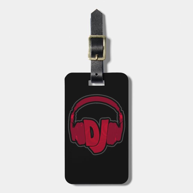 music DJ headphone Luggage Tag (Front Vertical)