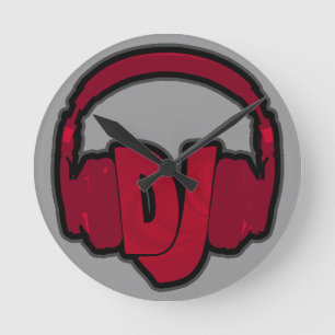 music DJ headphone Round Clock