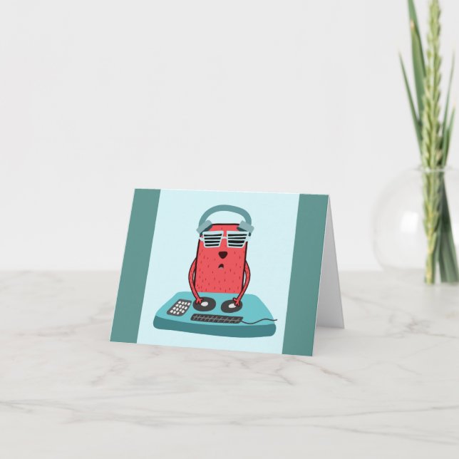 Music DJ Mixer School Band Cool Musician Art Card (Front)