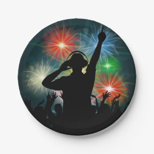 Music DJ paper plates