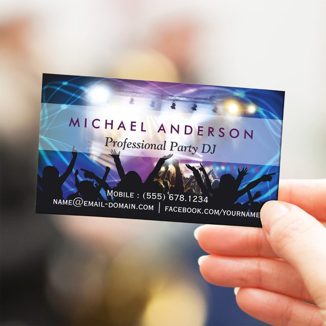 Music DJ Party Concert Planner - Modern Stylish Magnetic Business Card (Creator Uploaded)
