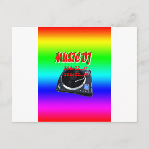 Music Dj With Background Postcard