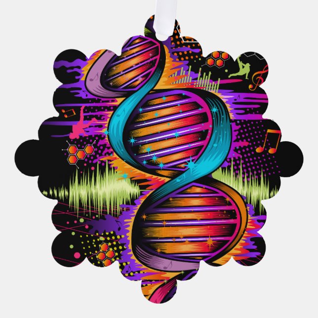 Music DNA Tree Decoration Card (Front)