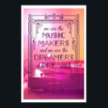 Music, Dreams, and Memories Poster<br><div class="desc">This poster is part of a series of posters that I designed for a summer themed art show. One of my favorite things to do in the summer is go to outdoor concerts and just relax on an old quilt and listen to the music. The custom typeface is inspired by...</div>