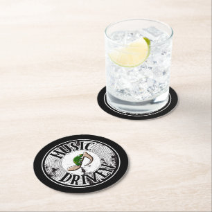 Music driven  round paper coaster