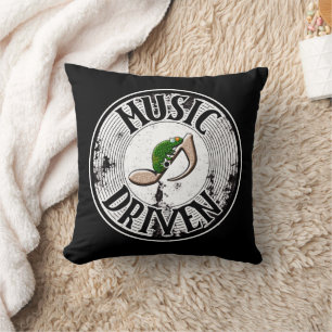 Music driven throw pillow