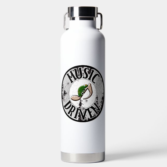 Music driven   water bottle (Front)