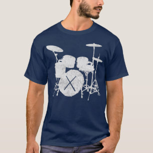 Music  Drum Set with Drum Sticks Silhouette T-Shirt