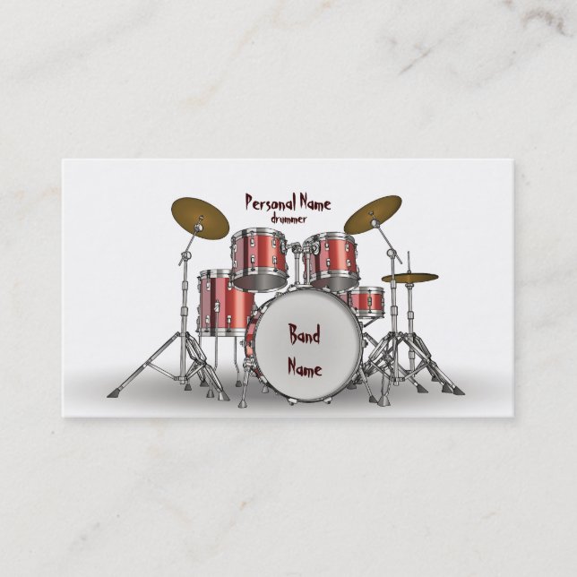 Music Drummer Business Card (Front)