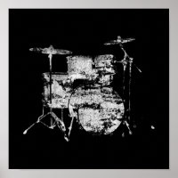 music, drums black and white