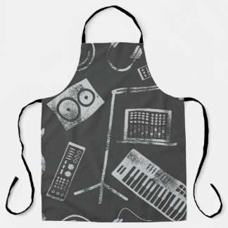 Music elements: vintage seamless background. apron