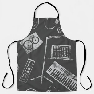 Music elements: vintage seamless background. apron