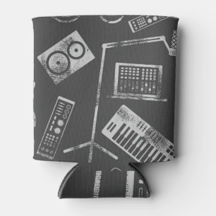 Music elements: vintage seamless background. can cooler
