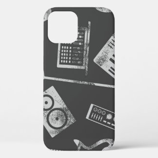 Music elements: vintage seamless background. iPhone 12 case