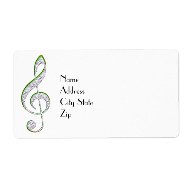 MUSIC Emerald and Diamond Treble Clef (Front)